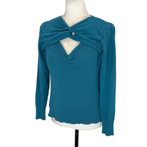 Terra Nostra blue twist front sweater